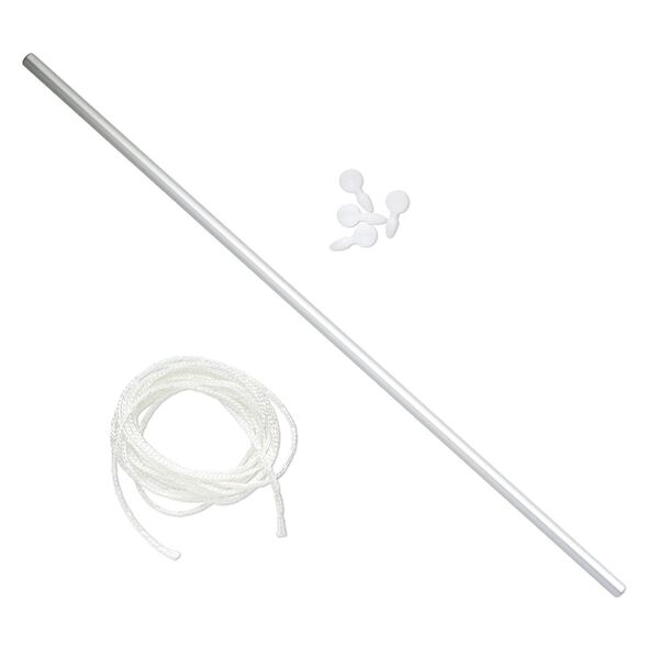 Warp, aluminum / plastic / texsolv nylon cord, white, 22 inches with (4) 25x11.5mm pegs. Sold individually. image number 0