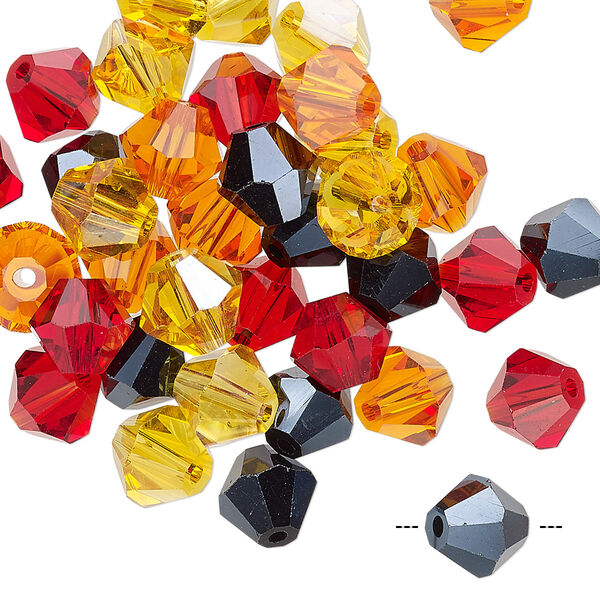 Bead mix 40pk 16 facets fire, Celestial Crystal® 8mm bicone image number 0