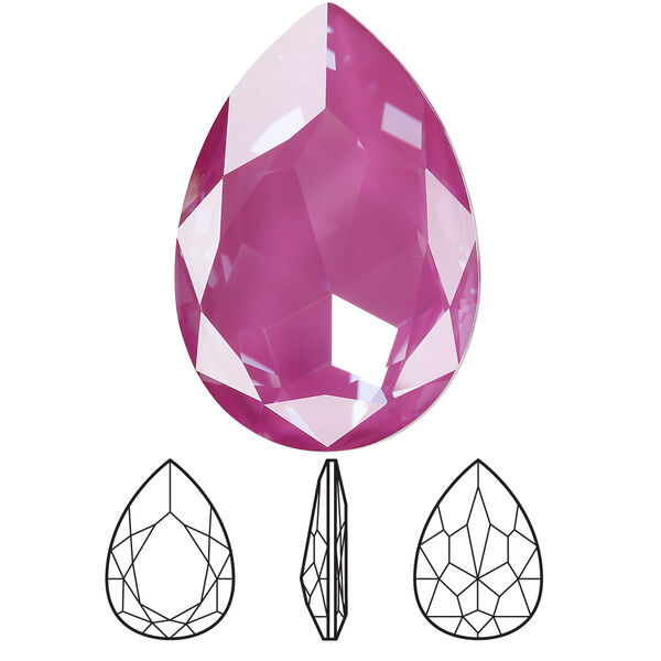 Fancy stone 24pk crystal orchid ignite LacquerPRO, Swarovski® 30x20mm pear 4327 image number 0
