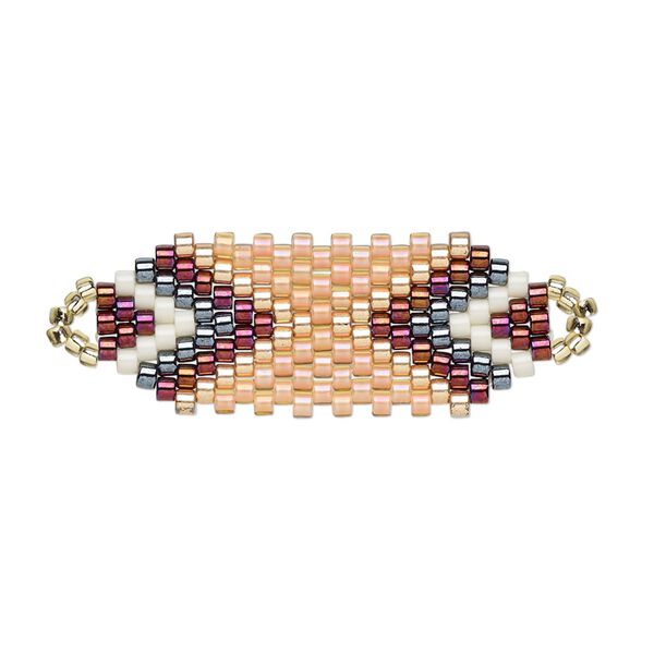 Focal, Creative Touch, glass, salmon / copper / cranberry, 30x12mm double-sided oval. Sold individually. image number 0
