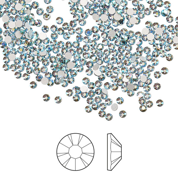 Flat back 1440pk smoked sapphire AB foil back, Preciosa MAXIMA Czech crystal rhinestone 1.7-1.9mm chaton rose round SS5 image number 0