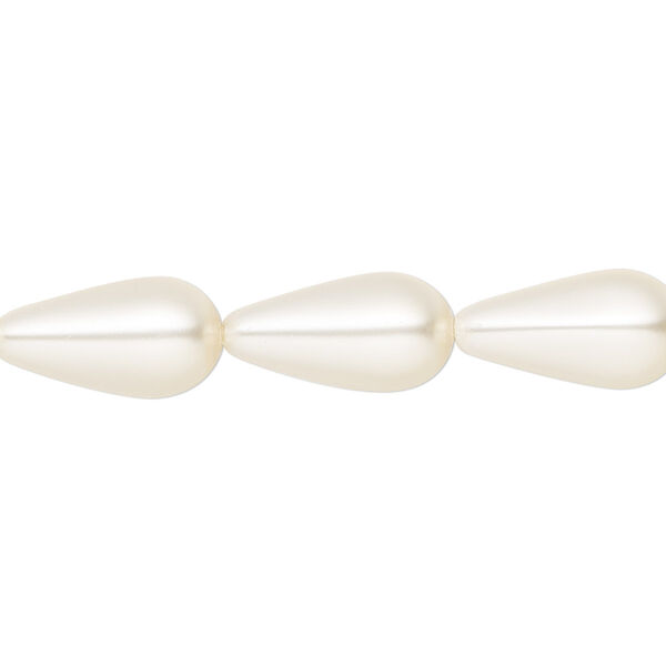 Pearl 10pk light creamrose, Preciosa Czech crystal 15x8mm pear image number 0