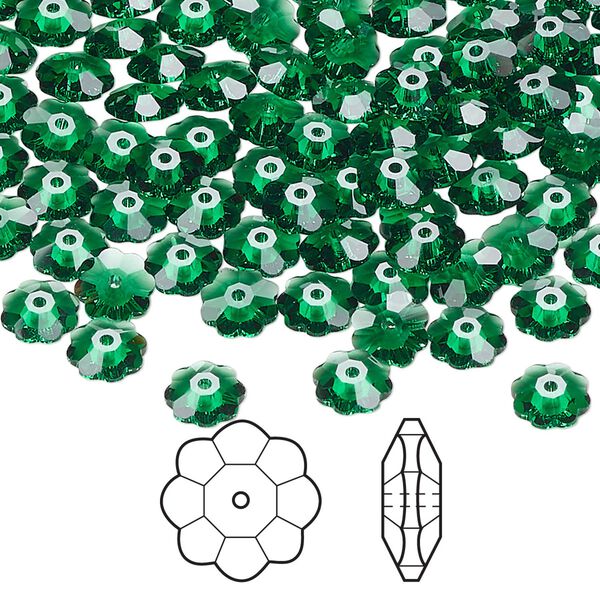 Margarita flower 720pk majestic green, Swarovski® 6mm 3700 image number 0