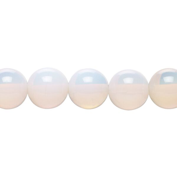 Bead, sea "opal" glass, pink, 10mm round. Sold per 15-1/2" to 16" strand. image number 0