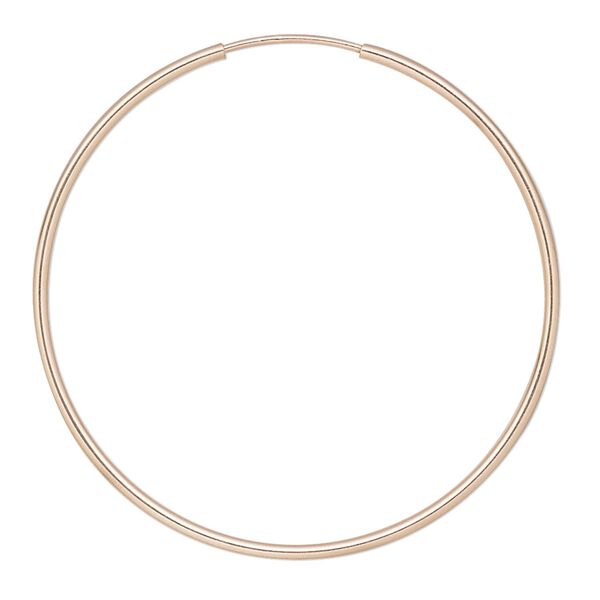 Earring hoop 1pkg2 14Kt rose gold-filled, 38mm / endless loop, 1 pair image number 0