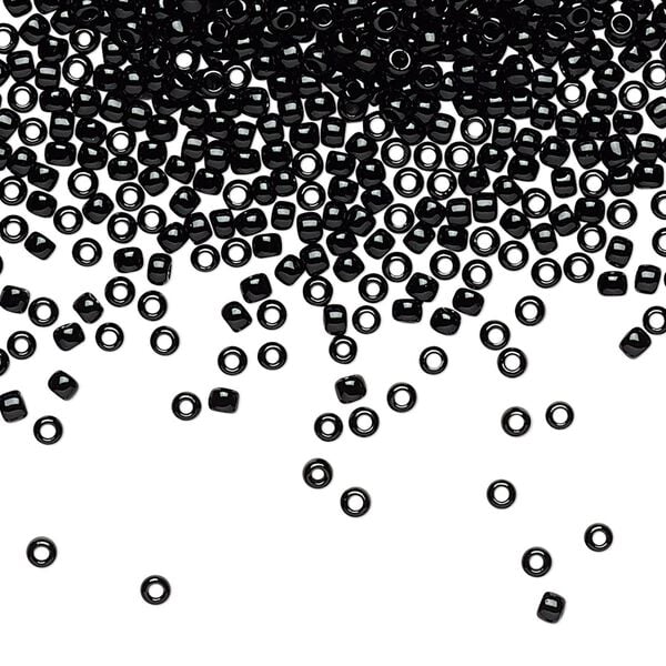 Seed bead, TOHO BEADS®, glass, pkg/7.5g, #11 round, opaque jet (TR-11-49). image number 0