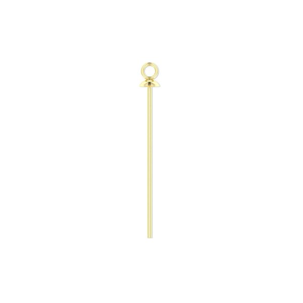 Head pin, 14Kt gold-filled, 1 inch with cup and ring, 24 gauge. Sold per pkg of 4. image number 0