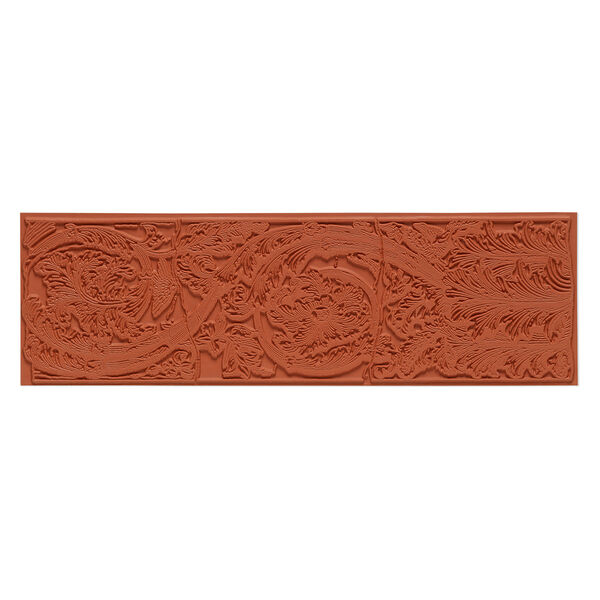 Stamping mat, rubber, brown, 6-3/4 x 2-inch rectangle with column relief design. Sold individually. image number 0