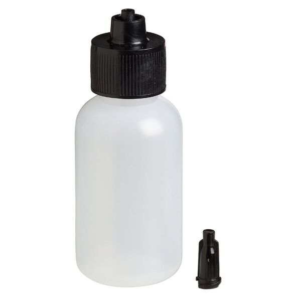 Squeeze dispenser, plastic, 1-ounce bottle with 17x7.5mm nozzle cap. Sold per pkg of (5) 3-piece sets. image number 0