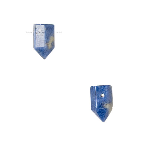 Sodalite 1pkg2, hand-cut top-drilled point bead natural 11x5mm-13x6mm image number 0