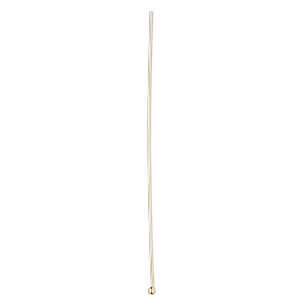 Head pin, 14Kt gold-filled, 2 inches with 1.5mm ball, 22 gauge. Sold per pkg of 4. image number 0
