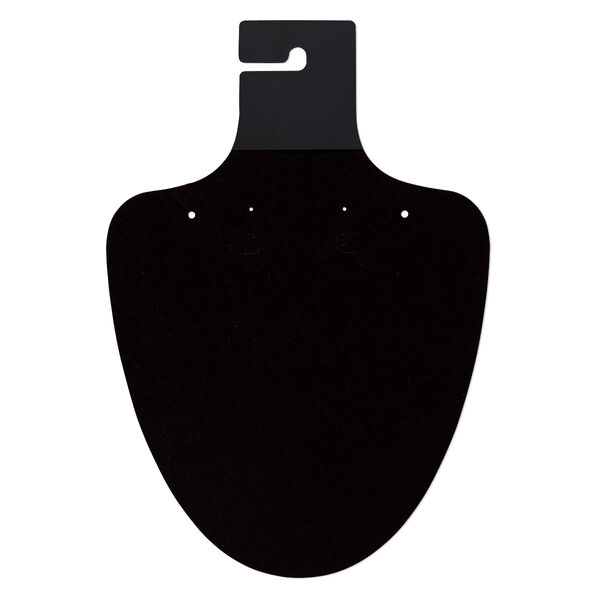 Necklace / earring card, flocked plastic, black, 9-1/2 x 6-1/2 inches. Sold per pkg of 2. image number 0