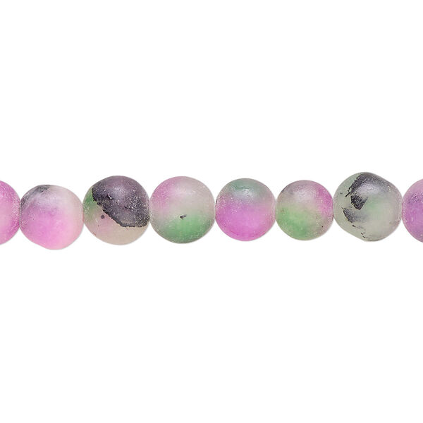 Malaysia "jade" 1pkg1, matte marbled round bead 14 inch 7-8mm image number 0
