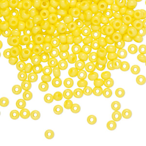 Seed bead, Preciosa Ornela Czech glass, pkg/500g, #8 rocaille, opaque terra intensive dyed yellow chalkwhite, (16A86). image number 0