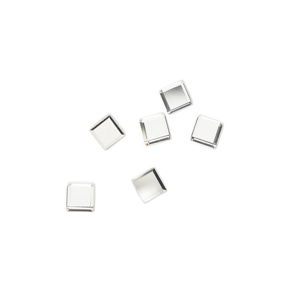 Flat back 6pk crystal clear foil back, Preciosa Czech crystal rhinestone 4mm cube image number 0