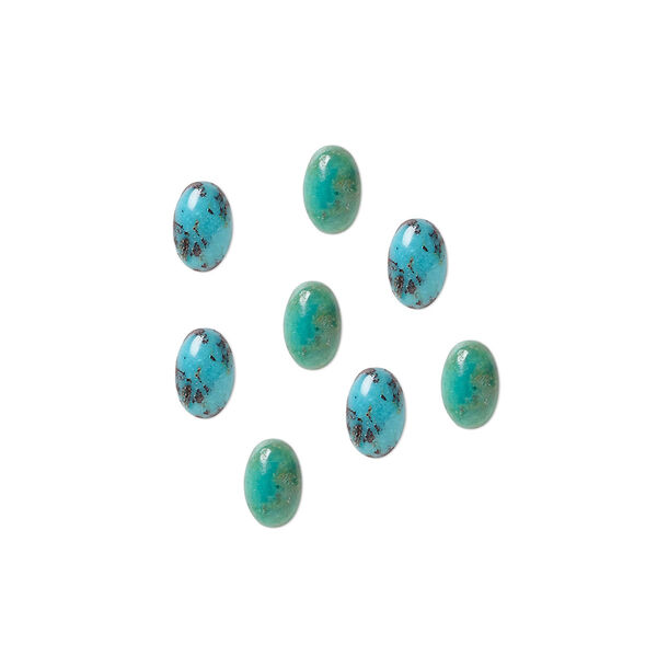 Turquoise 1pkg8, calibrated oval cab C grade, 6x4mm image number 0