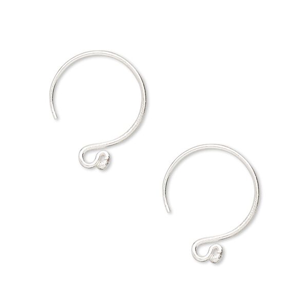 Ear wire French hook 1pkg2 sterling silver, 17mm / ball / open loop, 19 gauge 1 pair image number 0