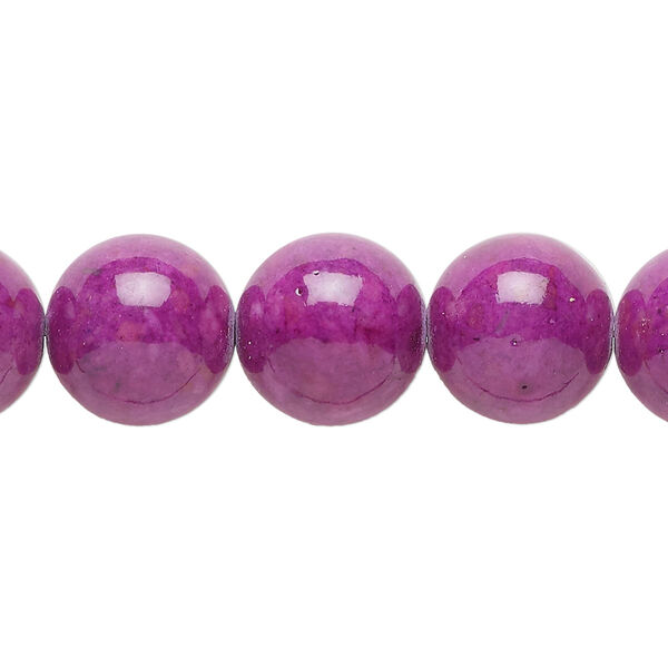 Bead, resin, purple, 12mm round. Sold per 8-inch strand, approximately 15 beads. image number 0