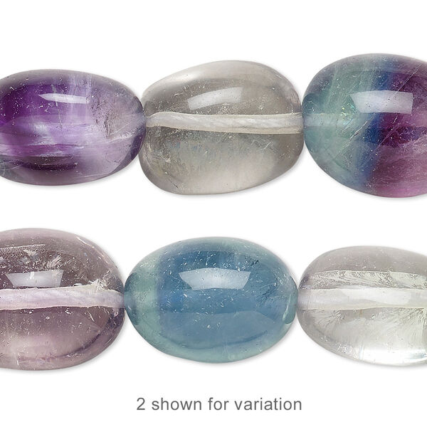 Rainbow fluorite 1pkg1, tumbled nugget bead natural 15.5-16 inch medium image number 0