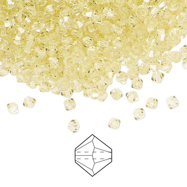 Bead 144pk jonquil, Preciosa Czech crystal 3mm bicone image number 0