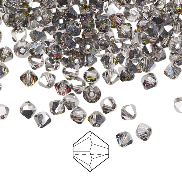 Bead 48pk crystal vitrail medium, Preciosa Czech crystal 4mm bicone image number 0