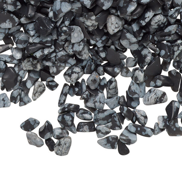 Snowflake obsidian 1pkg1, undrilled tumbled polished inlay chip natural 2 oz mini image number 0