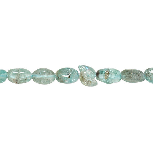 Apatite 1pkg1, hand-cut puffed oval bead natural 13 inch 6x4mm-10x6mm image number 0