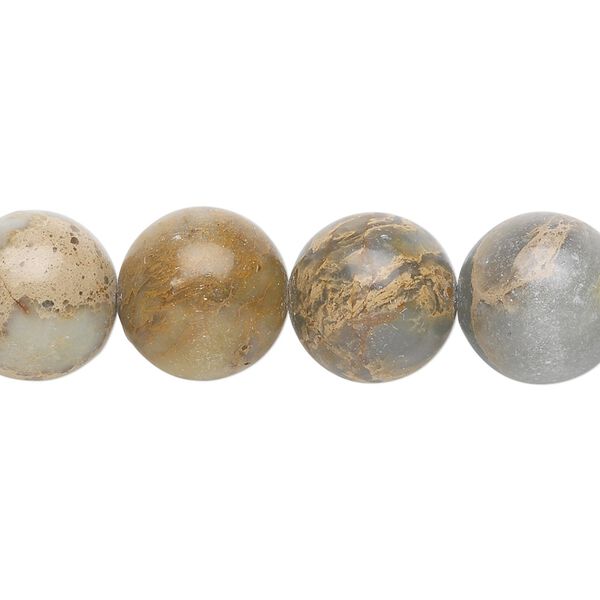 Aqua terra "jasper" 1pkg1, round bead natural 15.5-16 inch 12mm image number 0