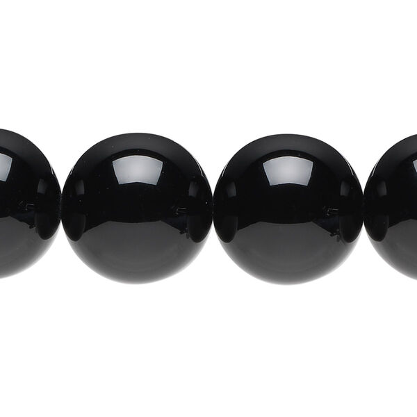 Black onyx 1pkg1, round bead 15.5-16 inch 16mm image number 0