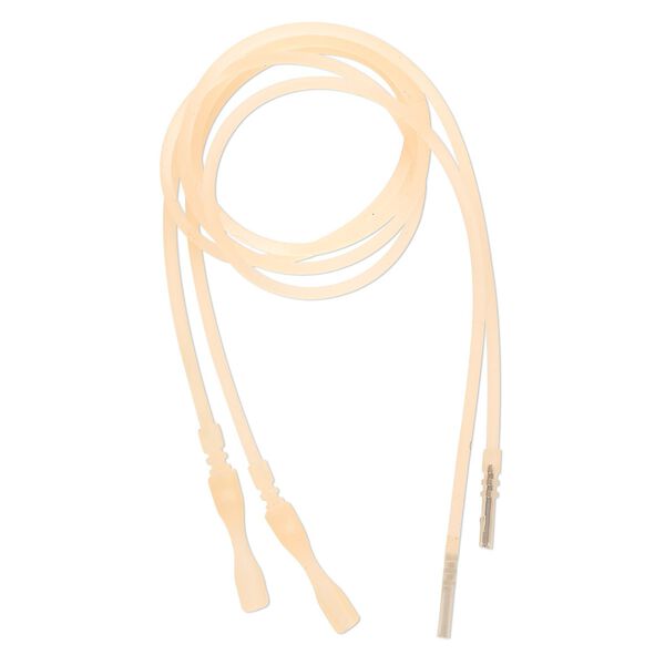 Necklace cord, silicone, translucent peach, 2.2-2.5mm wide, 18 inches with snap closure. Sold per pkg of 4. image number 0