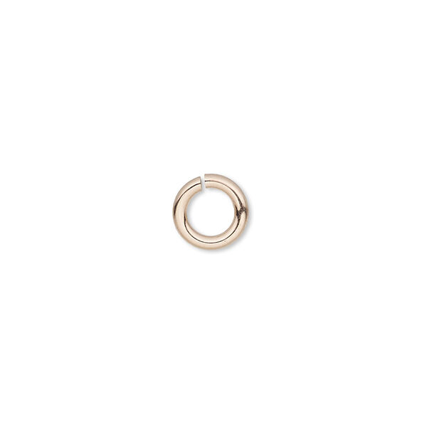 Jump ring, 14Kt rose gold-filled, 4mm round, 2.4mm inside diameter, 20 gauge. Sold per pkg of 20. image number 0