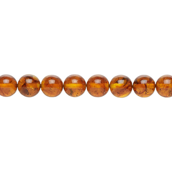 Amber 1pkg1, round bead 15.5-16 inch 6mm image number 0