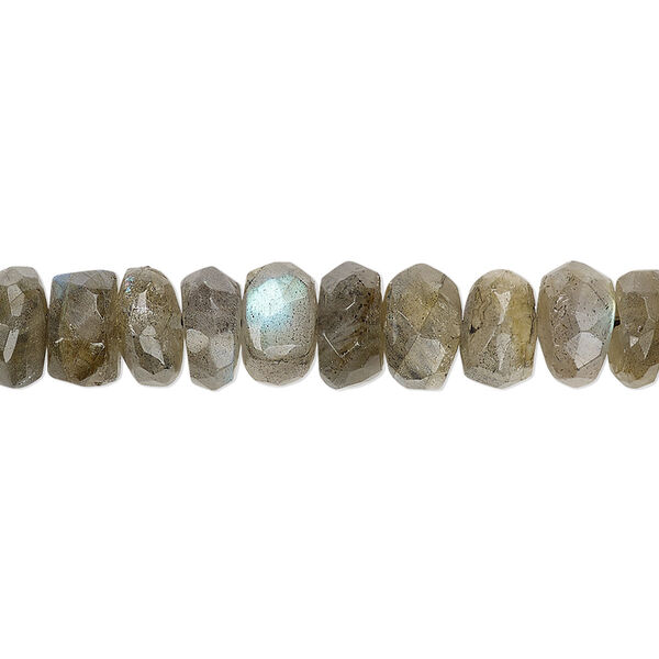 Labradorite 1pkg1, hand-cut faceted rondelle bead natural 8 inch 7x3mm-9x6mm image number 0