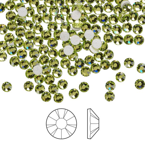 Flat back 144pk limecicle foil back, Preciosa MAXIMA Czech crystal hotfix rhinestone 3-3.2mm chaton rose round SS12 image number 0