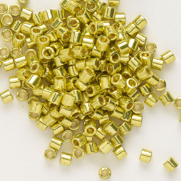 Seed bead, Delica®, glass, pkg/50g, #8 round, Duracoat® opaque galvanized zest (DBL-1835). image number 0