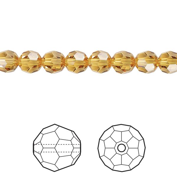Bead 12pk golden topaz, Crystal Passions® 6mm round 5000 image number 0