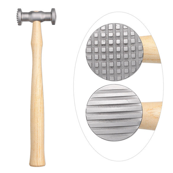 Hammer, steel and China berry tree wood, 10-1/2 inches with 1-1/8 inch textured dual head. Sold individually. image number 0