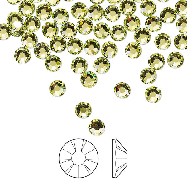 Flat back 1440pk limecicle foil back, Preciosa MAXIMA Czech crystal rhinestone 3.8-4mm chaton rose round SS16 image number 0
