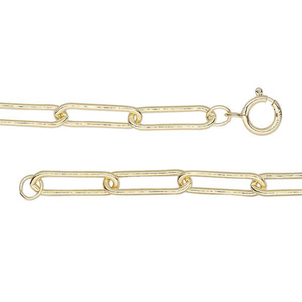 Chain, 14Kt gold-filled, 3.8mm paperclip, 18-inches with springing clasp. Sold individually. image number 0