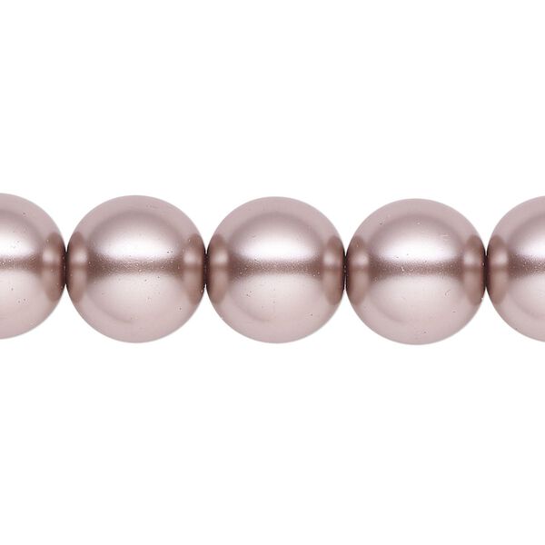 Pearl 1pk platinum, Celestial Crystal® 12mm round 15.5-16 inch image number 0