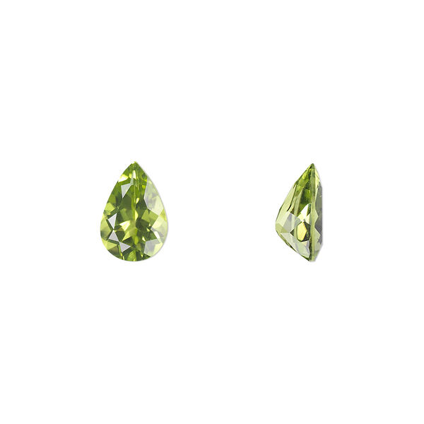Peridot 1pkg1, hand-cut faceted pear gem natural 9x6mm image number 0