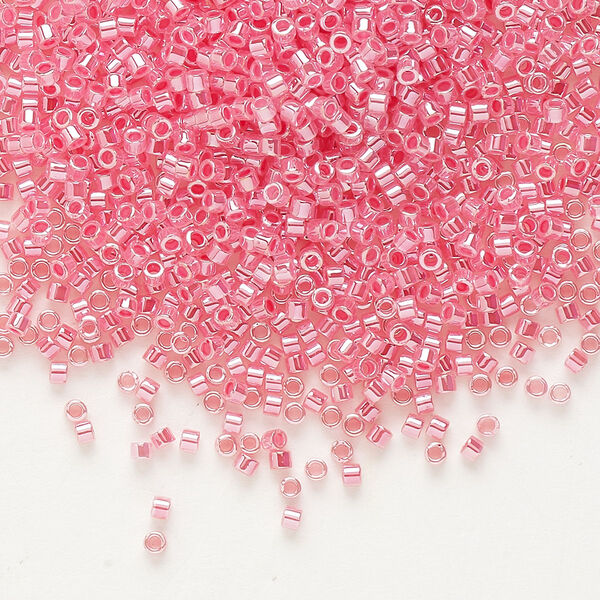 Seed bead, Delica®, glass, pkg/250g, #11 round, opaque inside dyed color luster carnation pink (DB-0236). image number 0