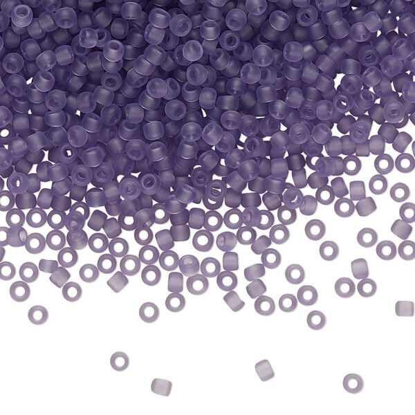 Seed bead, TOHO BEADS®, glass, pkg/7.5g, #11 round, translucent frosted sugar plum (TR-11-19F). image number 0