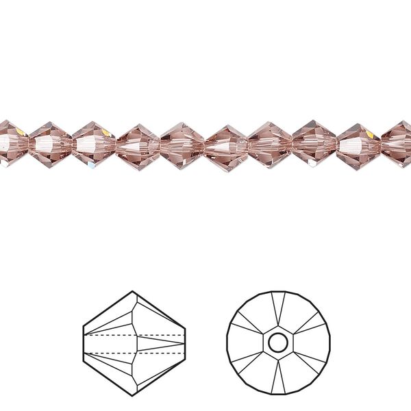 Bead 24pk blush rose, Crystal Passions® 5mm bicone 5328 image number 0