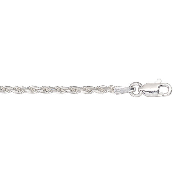 Chain, sterling silver, 1.8mm diamond-cut French rope, 24 inches. Sold individually. image number 0