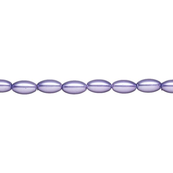 Pearl 1pk violet, Celestial Crystal® 6x3.5mm rice 15.5-16 inch image number 0