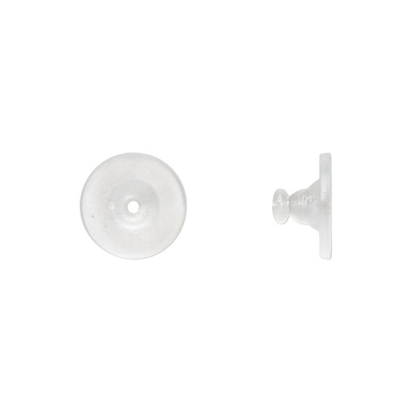 Earnut 1pkg100, 11x6mm, rubber clear 50 pair image number 0