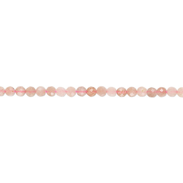 Peach moonstone 1pkg1, faceted semi-round bead natural 15 inch 2-2.5mm image number 0