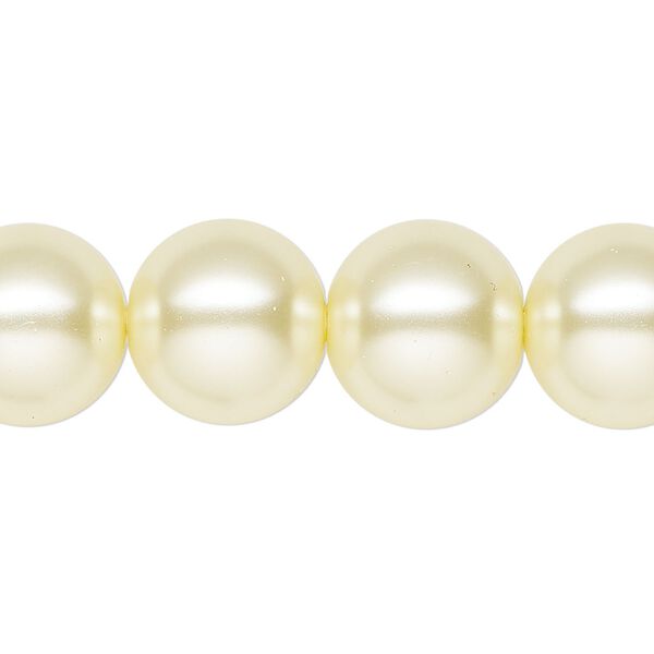 Pearl 1pk ivory, Celestial Crystal® 14mm round 15.5-16 inch image number 0