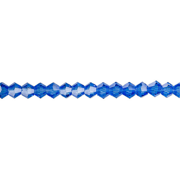 Bead 1pk transparent medium blue, Celestial Crystal® 4mm bicone 15.5-16 inch image number 0